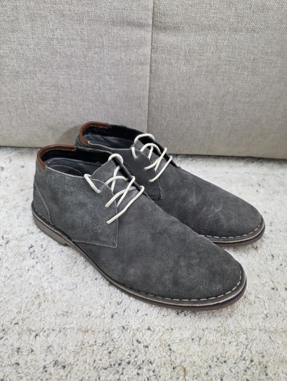 Men's Real Leather Gray Boots 10